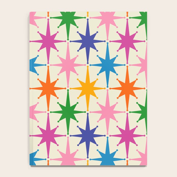 Atomic Stars Colorful Mid Century Modern Starburst Pattern Notebook Gallery Image 4