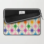Atomic Stars Colorful Mid Century Modern Starburst Pattern Laptop Sleeve Gallery Image 2