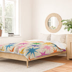 Atomic Stars Colorful Mid Century Modern Starburst Pattern Duvet Cover Gallery Image 2