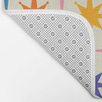 Atomic Stars Colorful Mid Century Modern Starburst Pattern Bath Mat Gallery Image 2