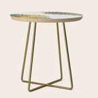 Floral Blooms and Stripes, Navy Blue, Teal, Yellow, Gray Side Table Gallery Image 1