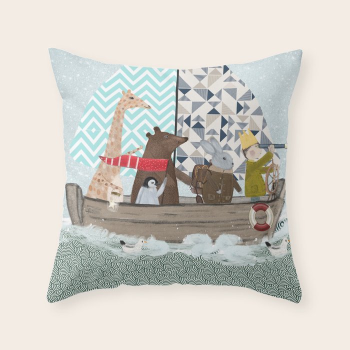 adventure ocean Throw Pillow Gallery Image 1
