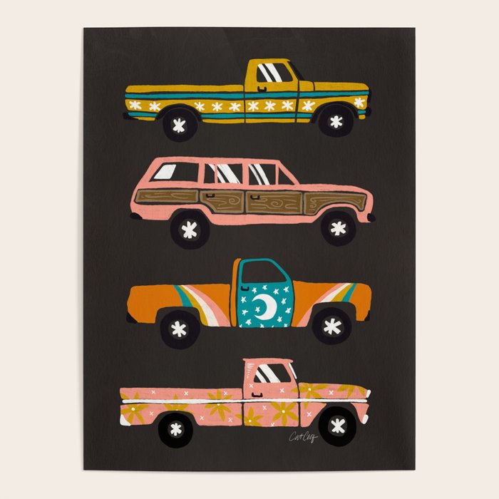 Retro Roads - Charcoal Poster Gallery Image 4
