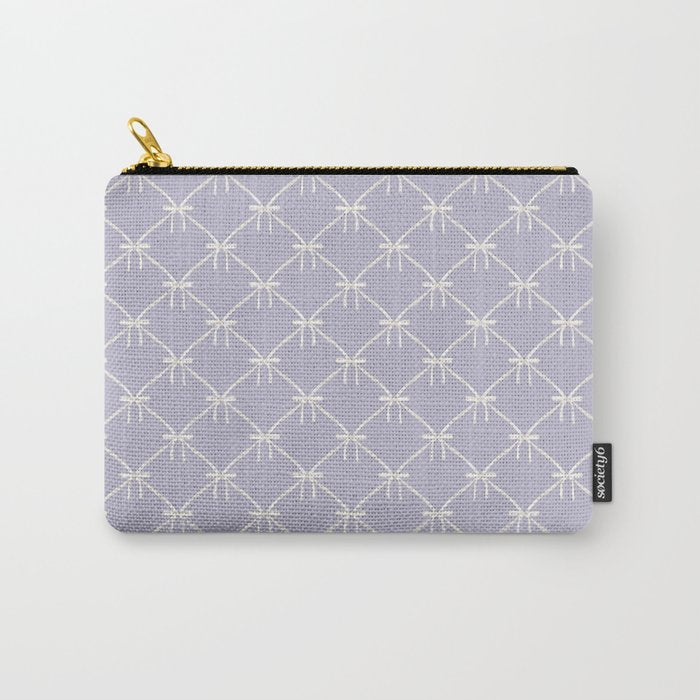 Bows & Ribbons Pattern XXXIV Pastel Lavender Purple  Carry All Pouch Gallery Image 1