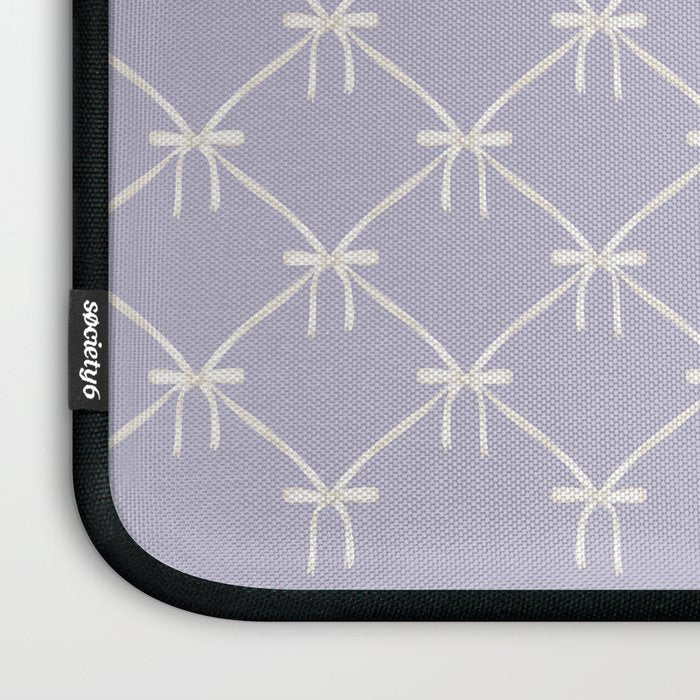 Bows & Ribbons Pattern XXXIV Pastel Lavender Purple  Laptop Sleeve Gallery Image 3
