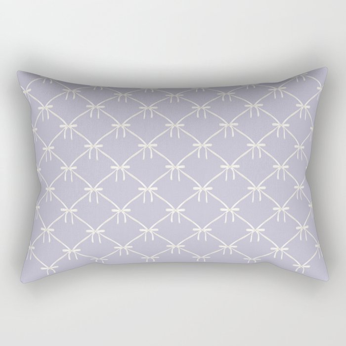 Bows & Ribbons Pattern XXXIV Pastel Lavender Purple  Rectangular Pillow Gallery Image 1