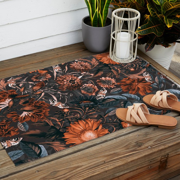 Autumn Winter Flowers V Outdoor Rug Gallery Image 2