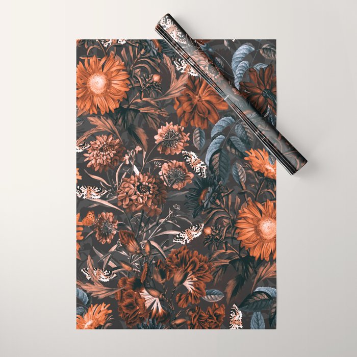 Autumn Winter Flowers V Wrapping Paper Gallery Image 1