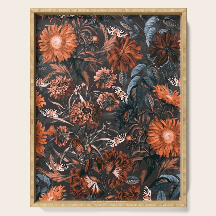 Autumn Winter Flowers V Serving Tray Gallery Image 1