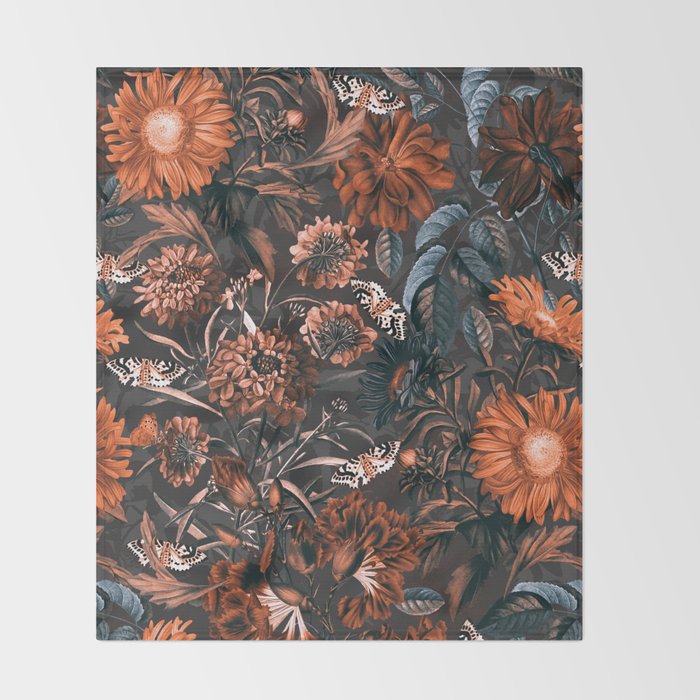 Autumn Winter Flowers V Throw Blanket Gallery Image 2