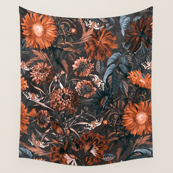 Autumn Winter Flowers V Wall Tapestry Gallery Image 4