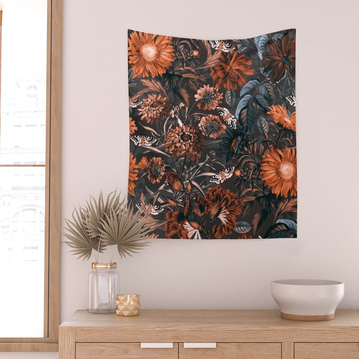 Autumn Winter Flowers V Wall Tapestry Gallery Image 2