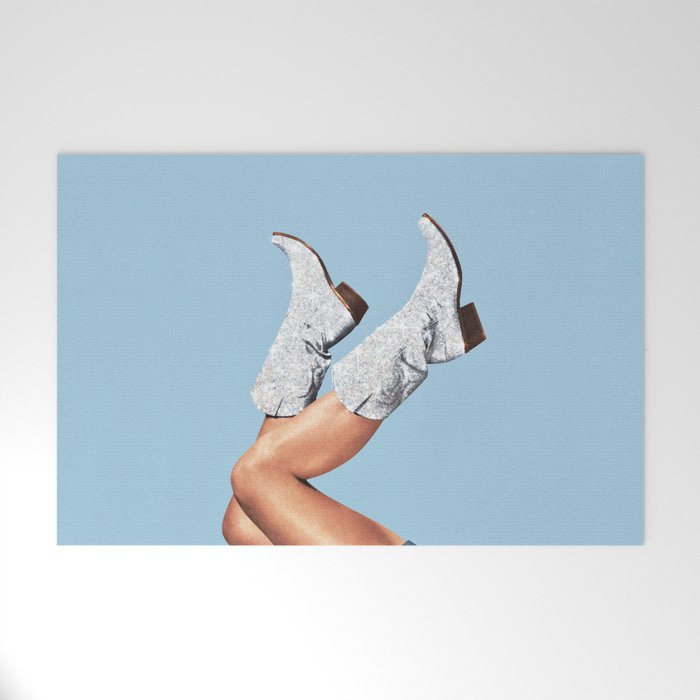 These Boots - Glitter Blue Landscape Welcome Mat Gallery Image 1