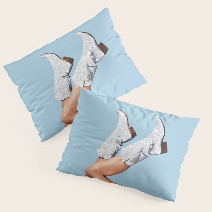 These Boots - Glitter Blue Landscape Pillow Sham Gallery Image 3