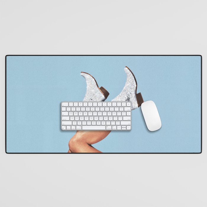 These Boots - Glitter Blue Landscape Desk Mat Gallery Image 1
