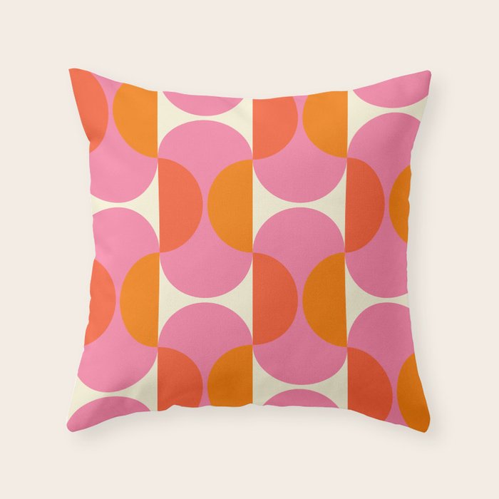 Capsule Sixties Retro with white background Throw Pillow Gallery Image 1