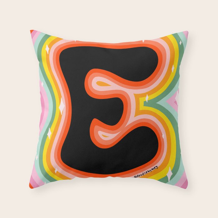 Rainbow E Throw Pillow Gallery Image 6