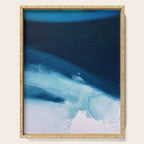 Believe: a minimal, abstract painting in white and blue by Alyssa Hamilton Art  Serving Tray Gallery Image 1
