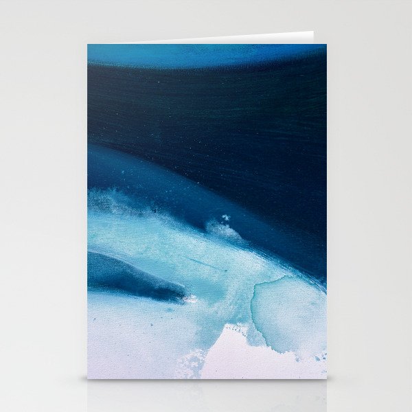 Believe: a minimal, abstract painting in white and blue by Alyssa Hamilton Art  Stationery Card Gallery Image 1