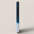 Believe: a minimal, abstract painting in white and blue by Alyssa Hamilton Art  iPhone Case Gallery Image 2