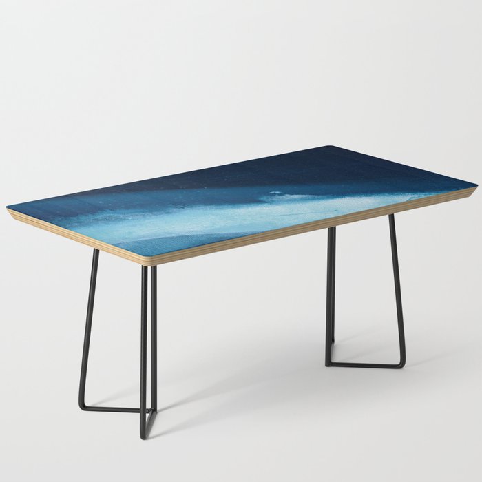 Believe: a minimal, abstract painting in white and blue by Alyssa Hamilton Art  Coffee Table Gallery Image 1