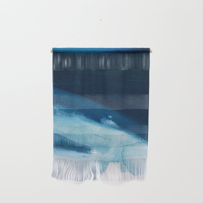 Believe: a minimal, abstract painting in white and blue by Alyssa Hamilton Art  Wall Hanging Gallery Image 1