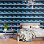 Believe: a minimal, abstract painting in white and blue by Alyssa Hamilton Art  Wallpaper Gallery Image 3