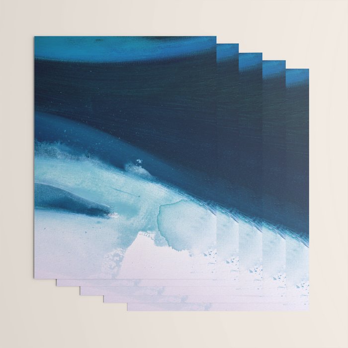 Believe: a minimal, abstract painting in white and blue by Alyssa Hamilton Art  Wrapping Paper Gallery Image 3
