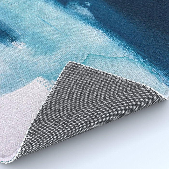 Believe: a minimal, abstract painting in white and blue by Alyssa Hamilton Art  Rug Gallery Image 4