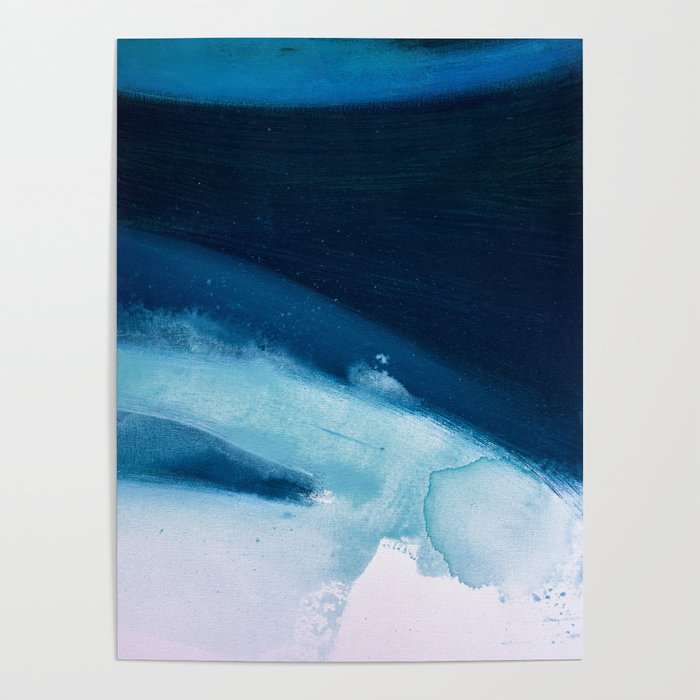 Believe: a minimal, abstract painting in white and blue by Alyssa Hamilton Art  Poster Gallery Image 4