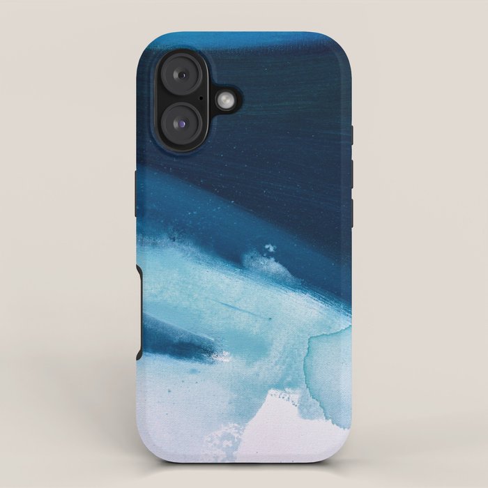 Believe: a minimal, abstract painting in white and blue by Alyssa Hamilton Art  iPhone Case Gallery Image 1