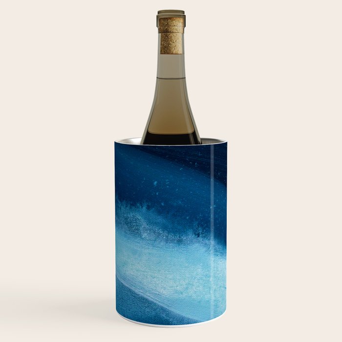 Believe: a minimal, abstract painting in white and blue by Alyssa Hamilton Art  Wine Chiller Gallery Image 2