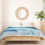 Believe: a minimal, abstract painting in white and blue by Alyssa Hamilton Art  Duvet Cover Gallery Image 3