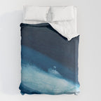 Believe: a minimal, abstract painting in white and blue by Alyssa Hamilton Art  Duvet Cover Gallery Image 6