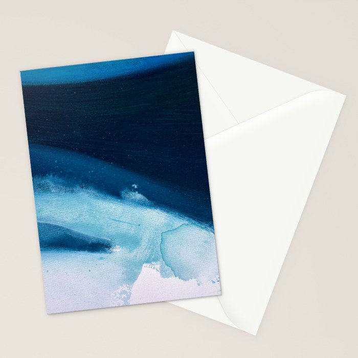 Believe: a minimal, abstract painting in white and blue by Alyssa Hamilton Art  Stationery Card Gallery Image 2