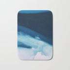 Believe: a minimal, abstract painting in white and blue by Alyssa Hamilton Art  Bath Mat Gallery Image 1