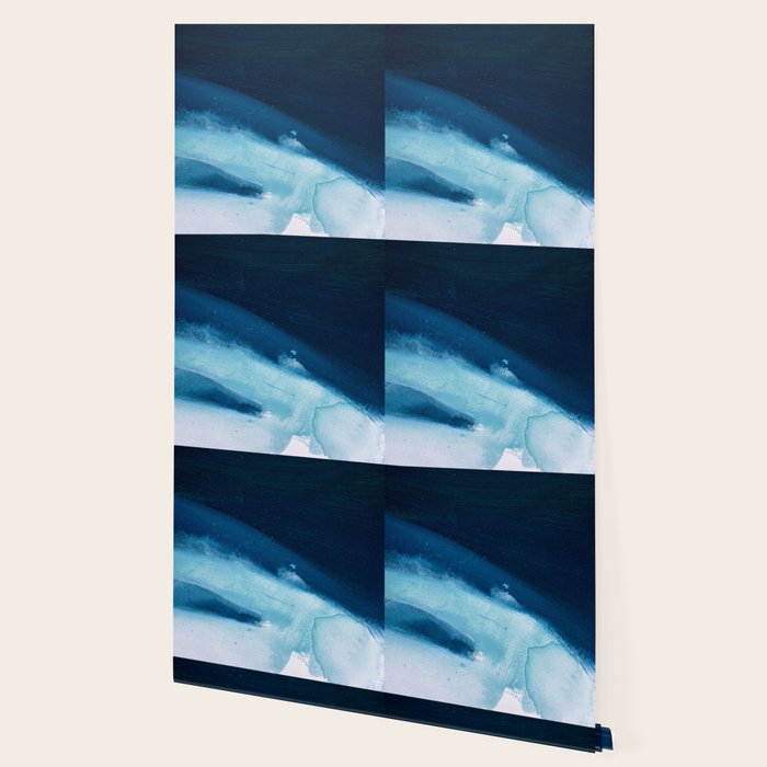 Believe: a minimal, abstract painting in white and blue by Alyssa Hamilton Art  Wallpaper Gallery Image 2