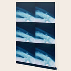 Believe: a minimal, abstract painting in white and blue by Alyssa Hamilton Art  Wallpaper Gallery Image 2