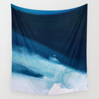 Believe: a minimal, abstract painting in white and blue by Alyssa Hamilton Art  Wall Tapestry Gallery Image 4