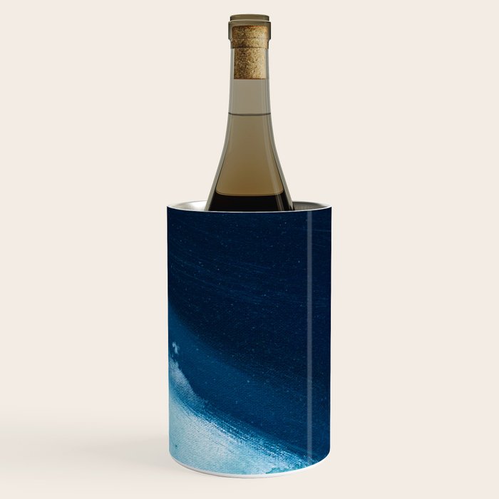Believe: a minimal, abstract painting in white and blue by Alyssa Hamilton Art  Wine Chiller Gallery Image 3