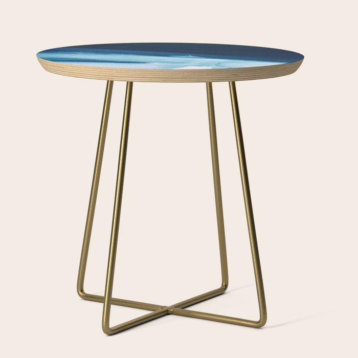 Believe: a minimal, abstract painting in white and blue by Alyssa Hamilton Art  Side Table Gallery Image 1