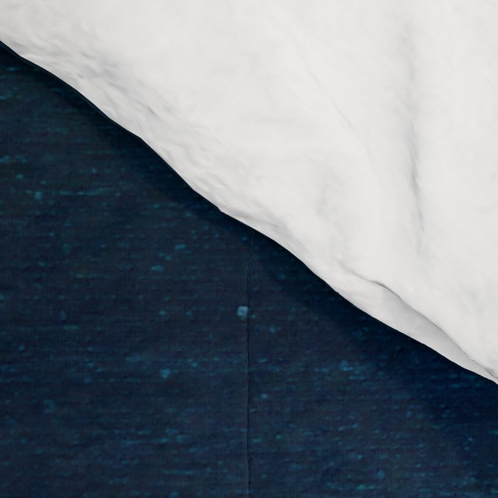 Believe: a minimal, abstract painting in white and blue by Alyssa Hamilton Art  Comforter Gallery Image 4
