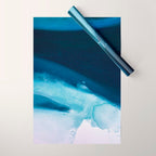 Believe: a minimal, abstract painting in white and blue by Alyssa Hamilton Art  Wrapping Paper Gallery Image 1
