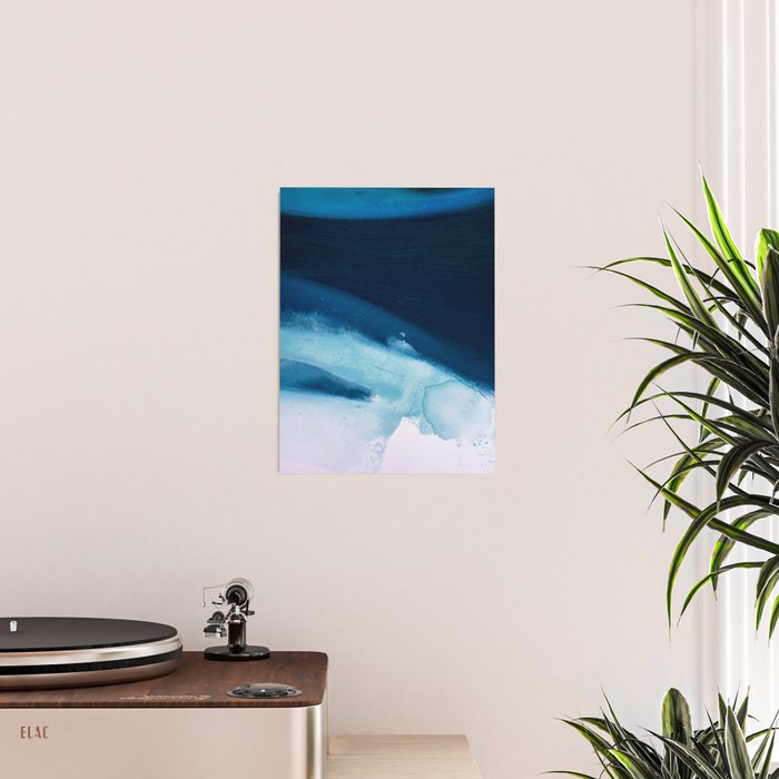 Believe: a minimal, abstract painting in white and blue by Alyssa Hamilton Art  Poster Gallery Image 2