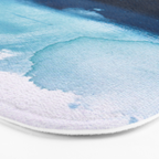 Believe: a minimal, abstract painting in white and blue by Alyssa Hamilton Art  Bath Mat Gallery Image 3