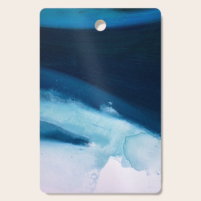 Believe: a minimal, abstract painting in white and blue by Alyssa Hamilton Art  Cutting Board Gallery Image 1