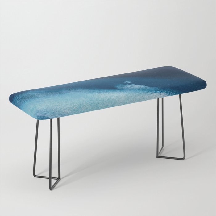 Believe: a minimal, abstract painting in white and blue by Alyssa Hamilton Art  Bench Gallery Image 1