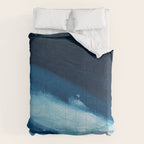 Believe: a minimal, abstract painting in white and blue by Alyssa Hamilton Art  Comforter Gallery Image 6