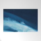 Believe: a minimal, abstract painting in white and blue by Alyssa Hamilton Art  Welcome Mat Gallery Image 1