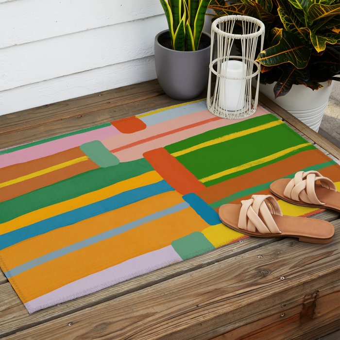 Stripes Outdoor Rug Gallery Image 2